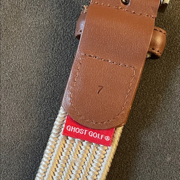 Ghost Gold SAM Braided Tan Belt with Brown Leather Stretch 42/44/46 - Picture 3 of 4